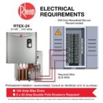 Rheem RTEX-24 Electric Tankless Water Heater, 24kW, 240V, Gray - Image 8