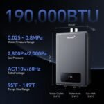 Ranein 8.5 GPM Propane Tankless Water Heater, 190,000 BTU, Indoor - Image 7