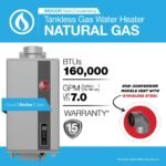 Rheem RTG 7.0 GPM Natural Gas Tankless Water Heater, 160,000 BTU, Indoor - Image 3