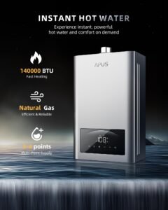 APUS 6.8 GPM Natural Gas Tankless Water Heater, 140,000 BTU, Indoor - Image 2