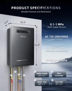 APUS 8.1 GPM Propane Tankless Water Heater, 190,000 BTU, Outdoor - Image 24